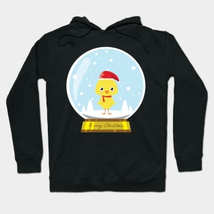 Merry Chickmas inside Snowball Glass Hoodie